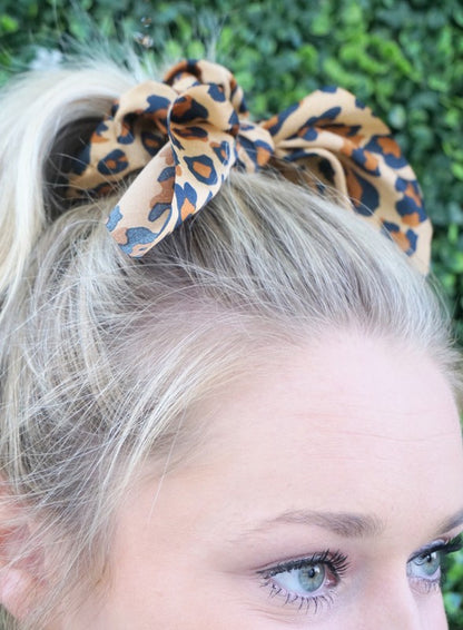 Leopard Satin Scrunchie