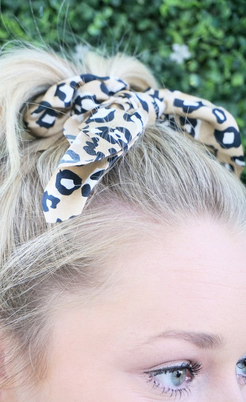 Leopard Satin Scrunchie