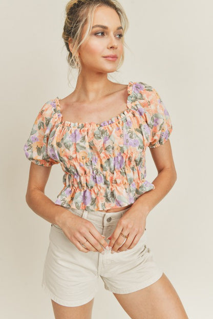 Spring Blooms Puff Sleeve Top