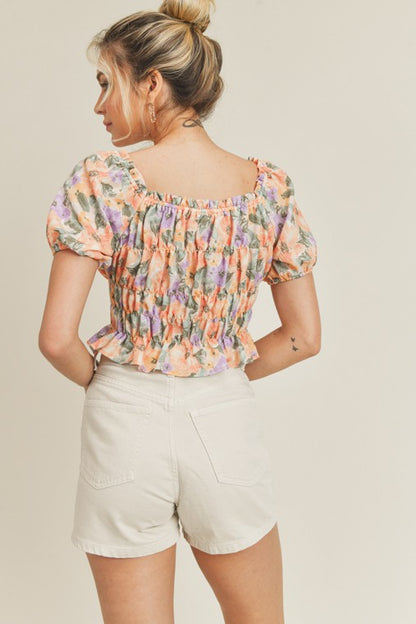 Spring Blooms Puff Sleeve Top