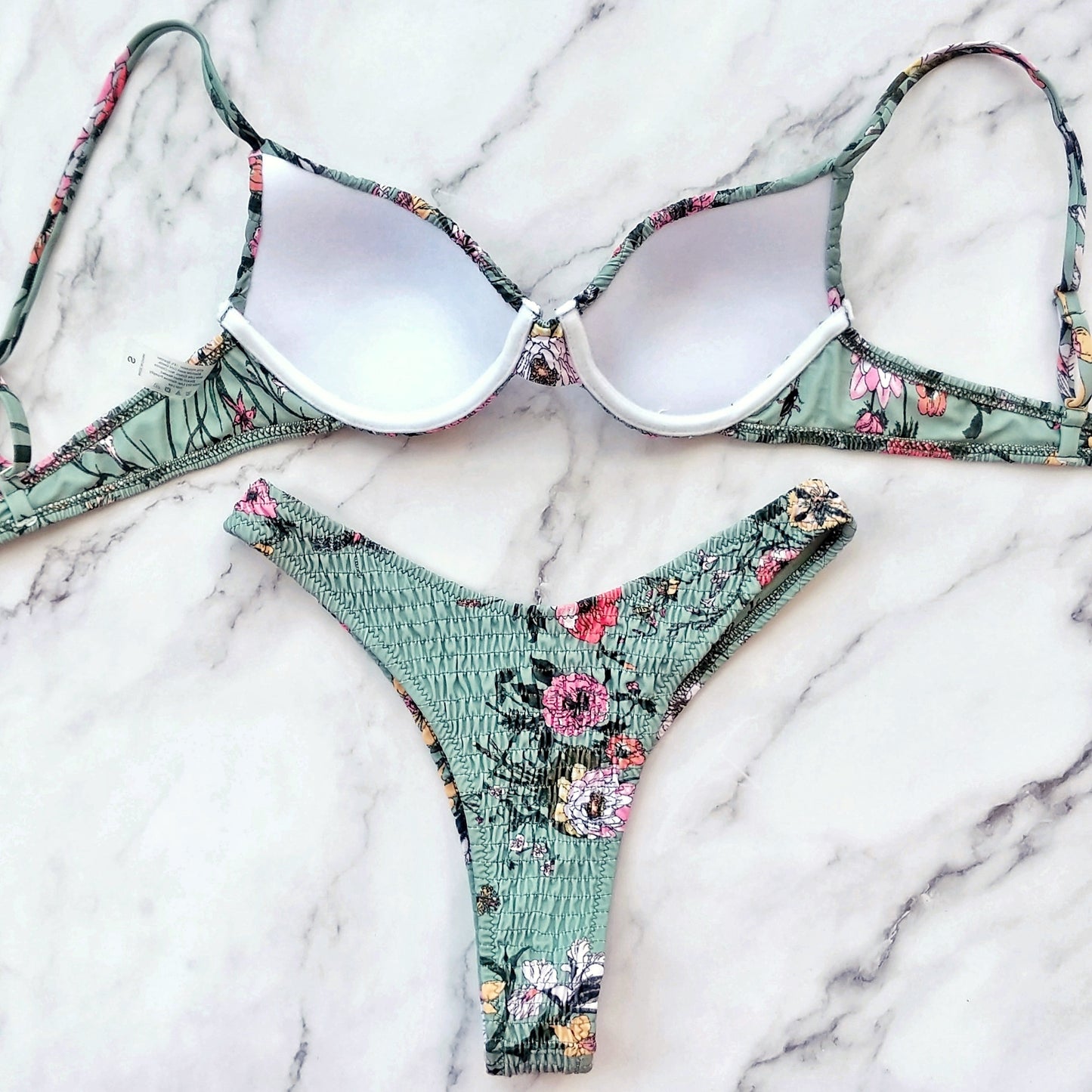 Delilah Green Floral Underwire Top