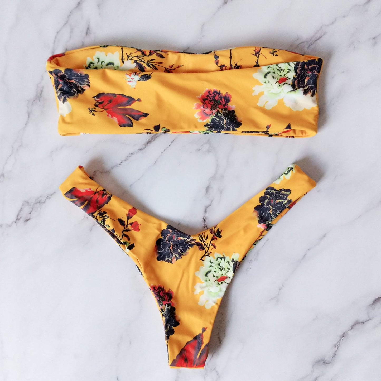 Francine Floral Bandeau Bikini Top