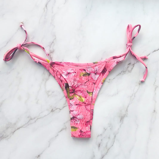 Andrea Pink Floral String Bikini Bottom
