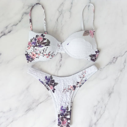 Delilah White Floral Underwire Top