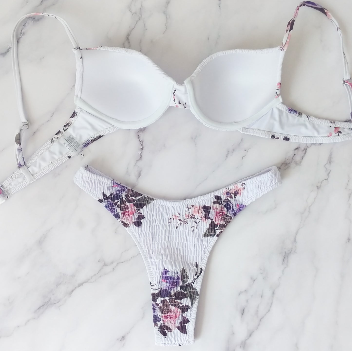 Delilah White Floral Underwire Top