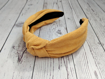 Corduroy Top Knot Headband