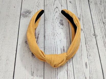 Corduroy Top Knot Headband