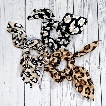 Leopard Satin Scrunchie